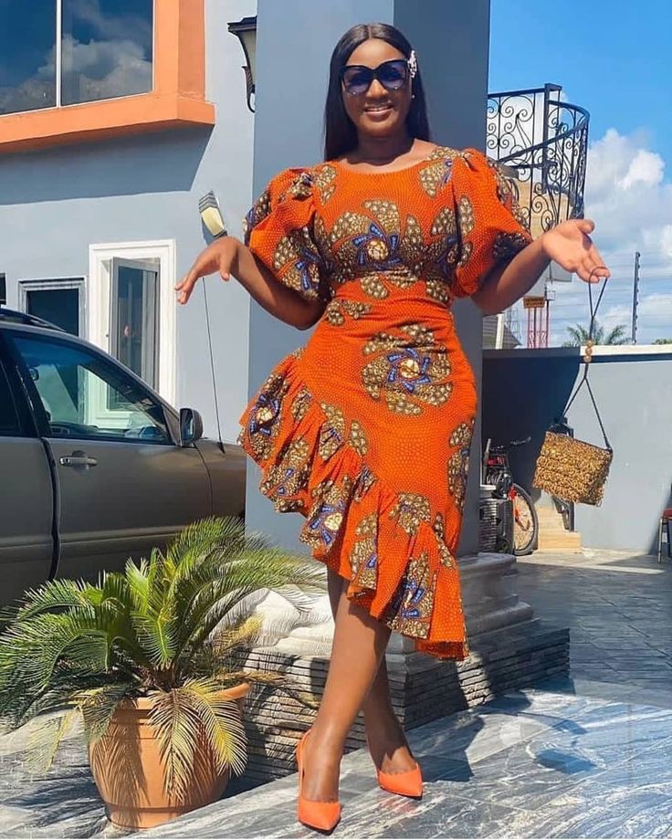 ankara dress African Wrap Print 2XL / BLUE African bridal gown Women Ankara Short Dress