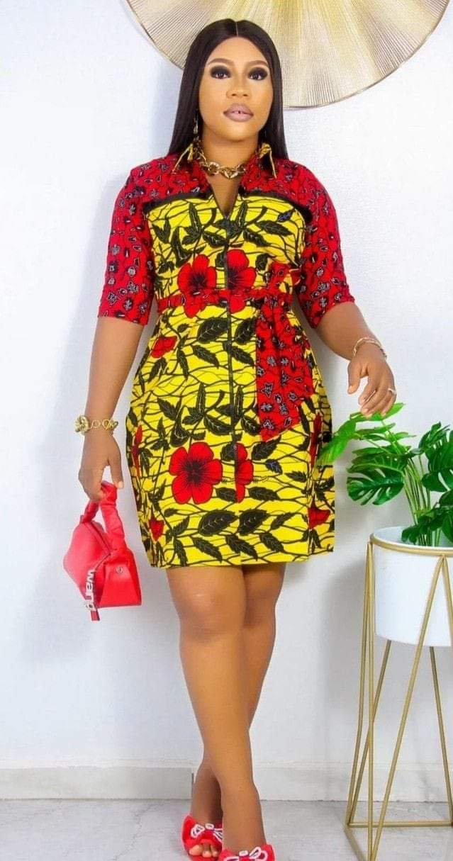 Women Ankara Short Dress TJ African Print Dresses Women Ankara Short Dress TJ African Print Dresses
