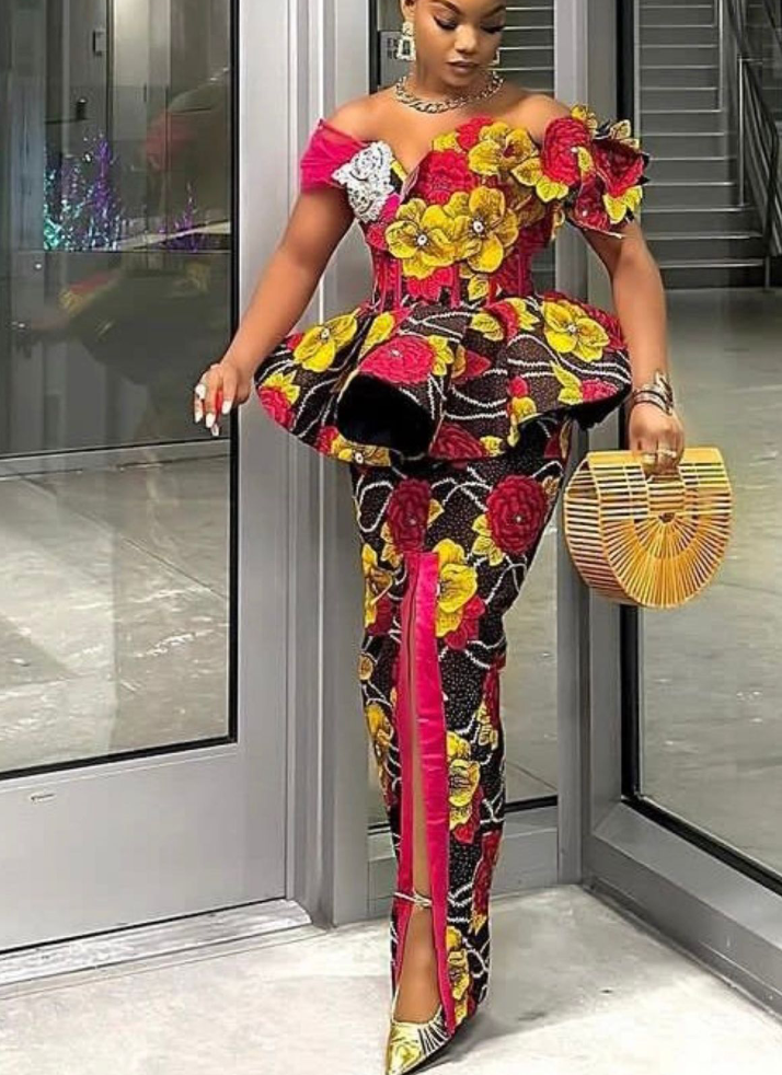 flare african print dresses African Print Sleeveless Flared Maxi Dress