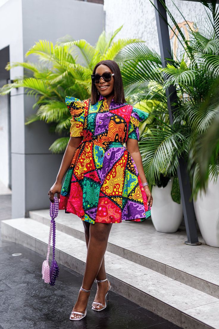 Women Ankara Short Dress – TJ African Print Dresses Women Ankara Short Dress – TJ African Print Dresses