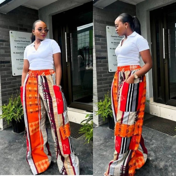 Women Aso oke Palazzo Pant