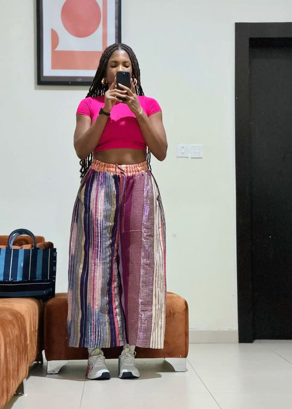 Women Aso oke Palazzo Pant