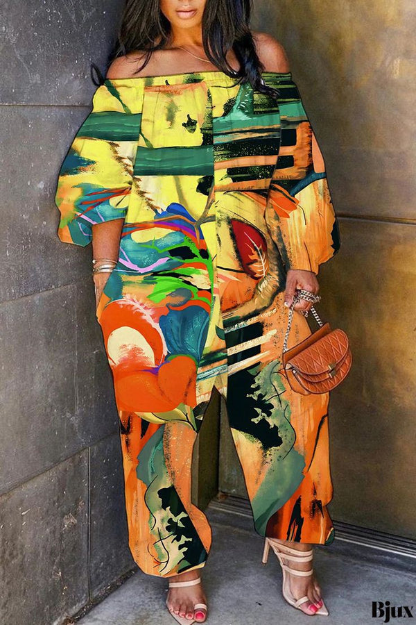 African Print Women Boho Jumpsuit