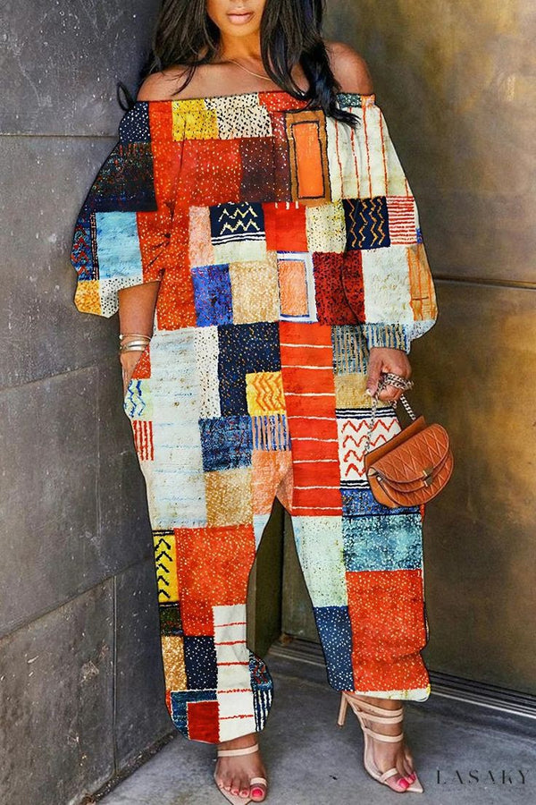 African Print Women Boho Jumpsuit