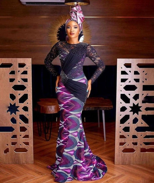 African Bridal Ankara Corset Dress