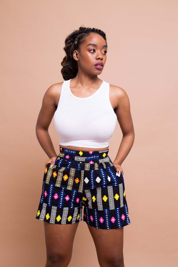 Women African print shorts