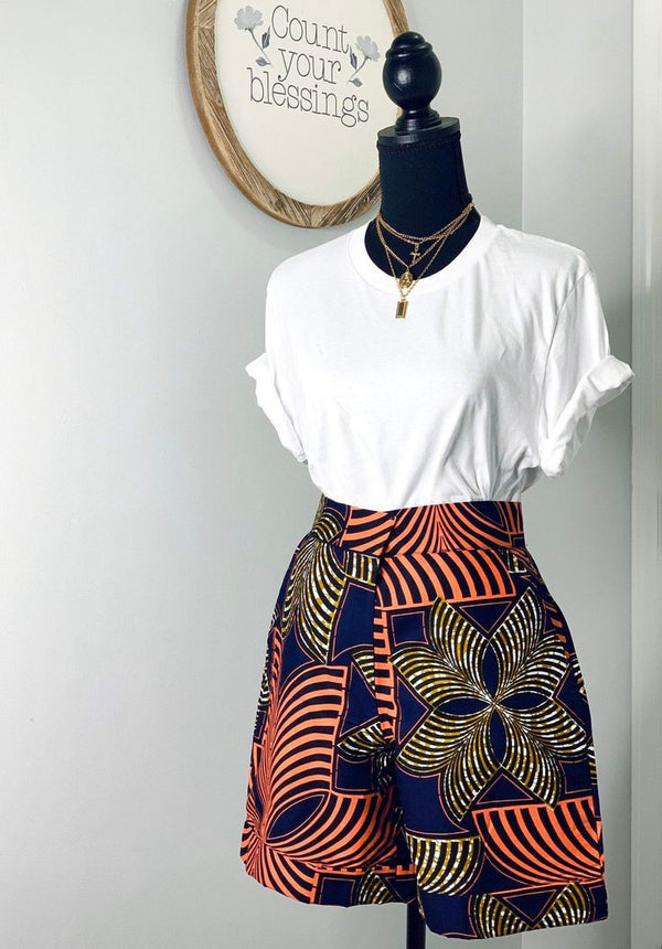 Women African print shorts