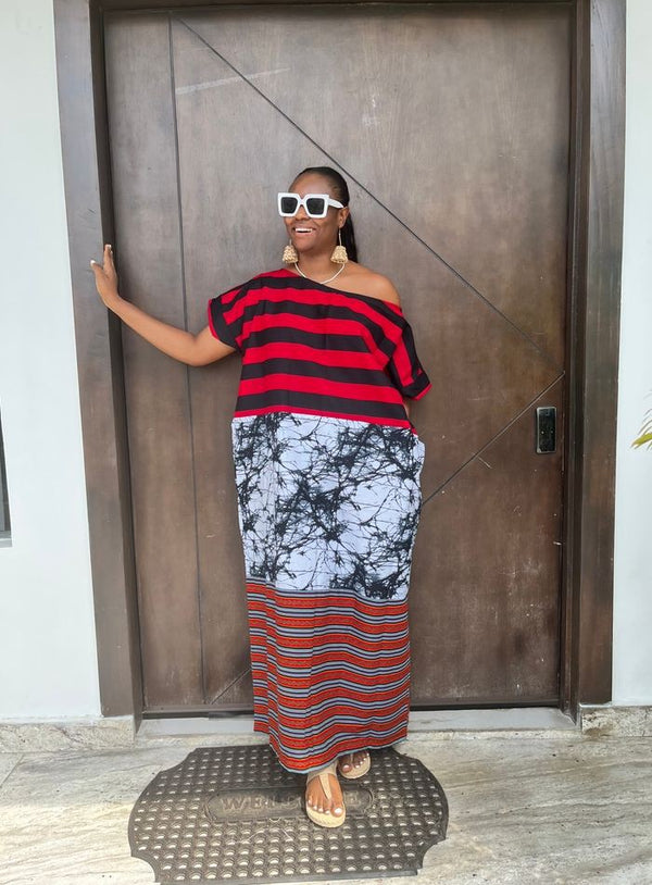 Africa Print Ankara Maxi 3 layer Dress