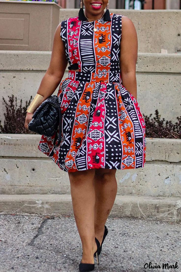 Short Ankara Flare Dress