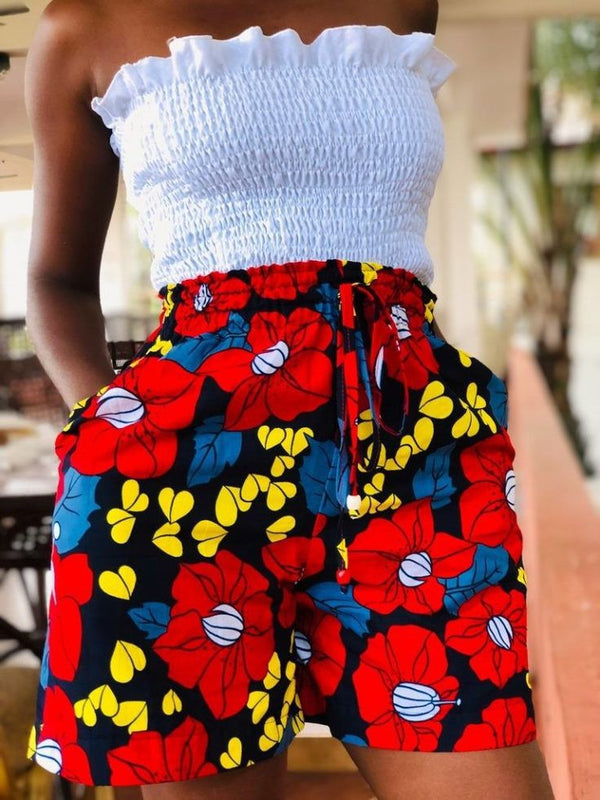 Women African print shorts