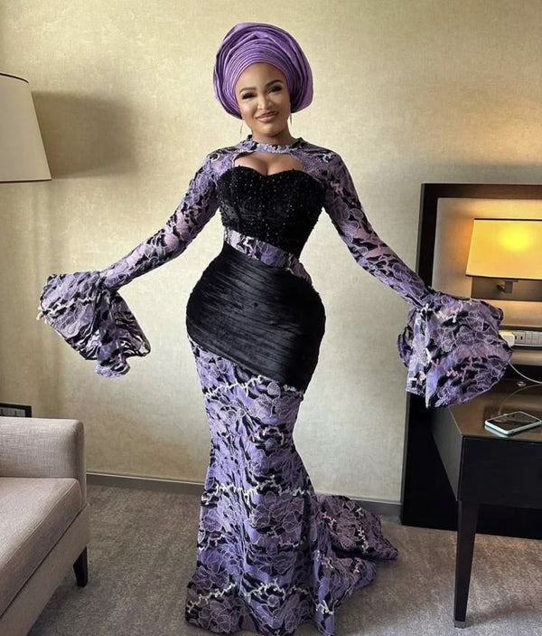 African Bridal Ankara Corset Dress