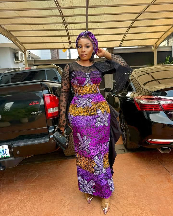 African Bridal Ankara Corset Dress
