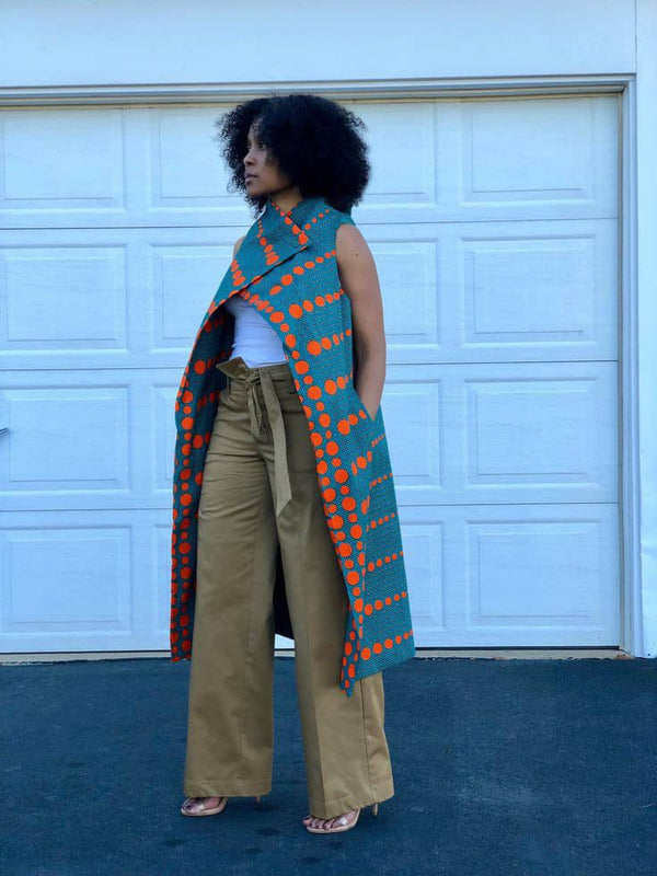 African Ankara cape kimono