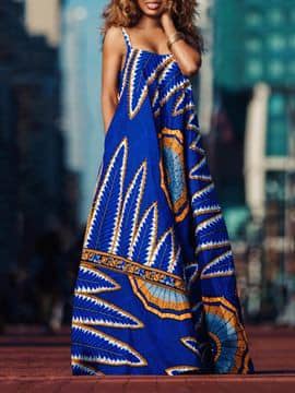 Africa Print Ankara Maxi Dress.