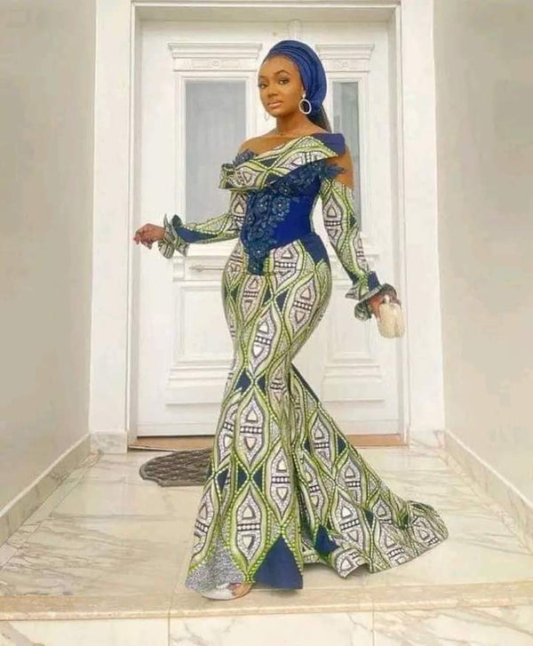 African Bridal Ankara Corset Dress