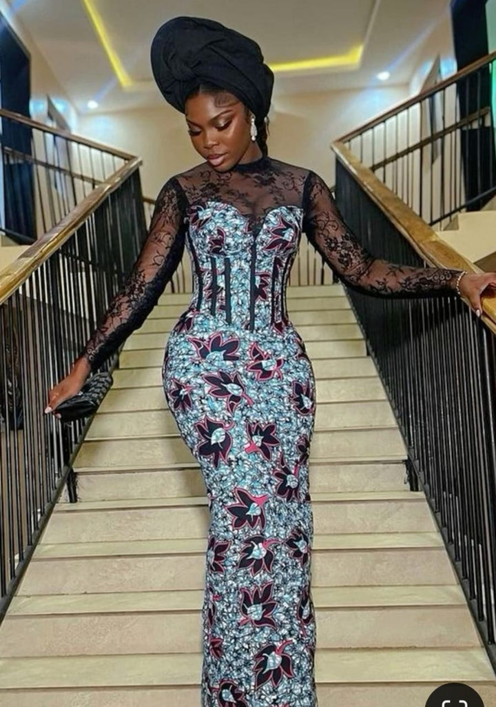 African Bridal Ankara Corset Dress – TJ African Print Dresses