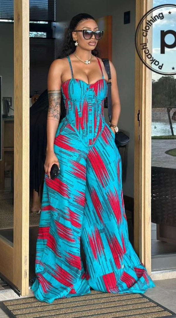 African Ankara Corset jumpsuit