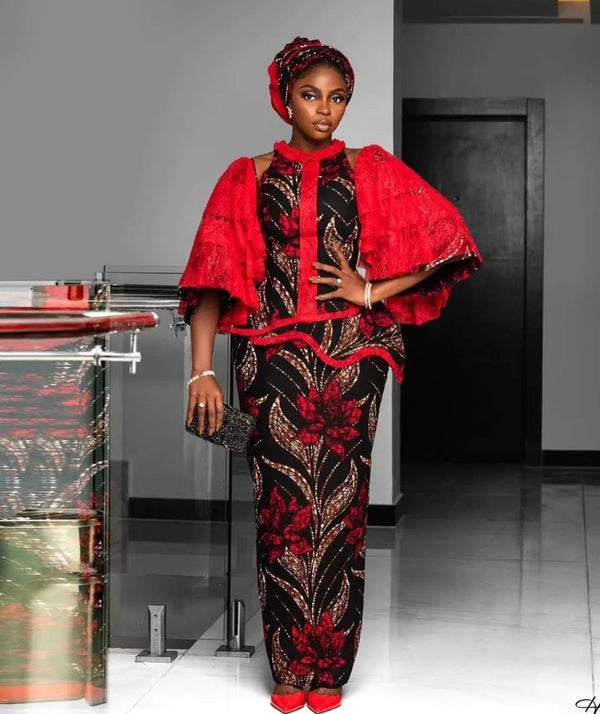 African Bridal Ankara Corset Dress