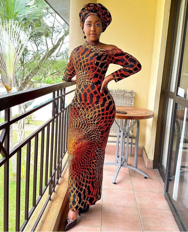 African Bridal Ankara Corset Dress