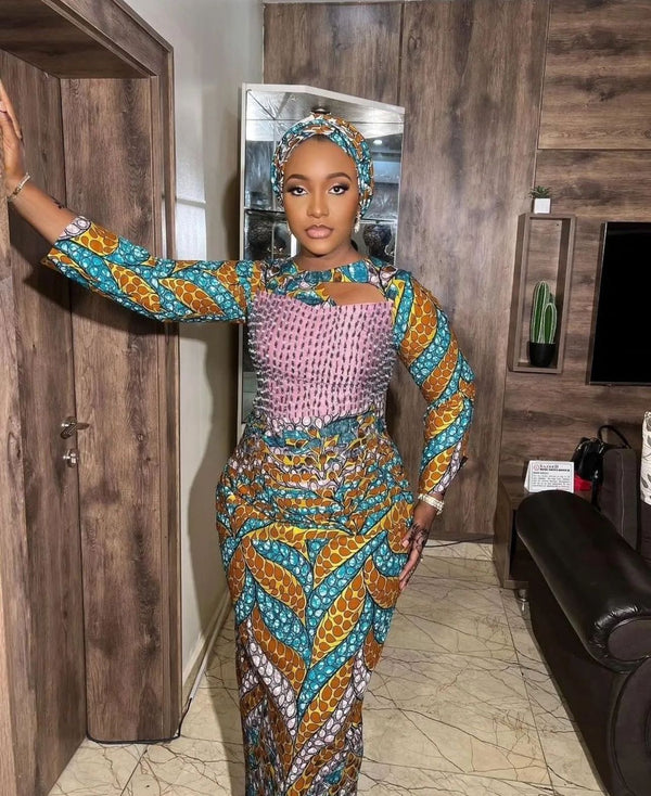 African Bridal Ankara Corset Dress