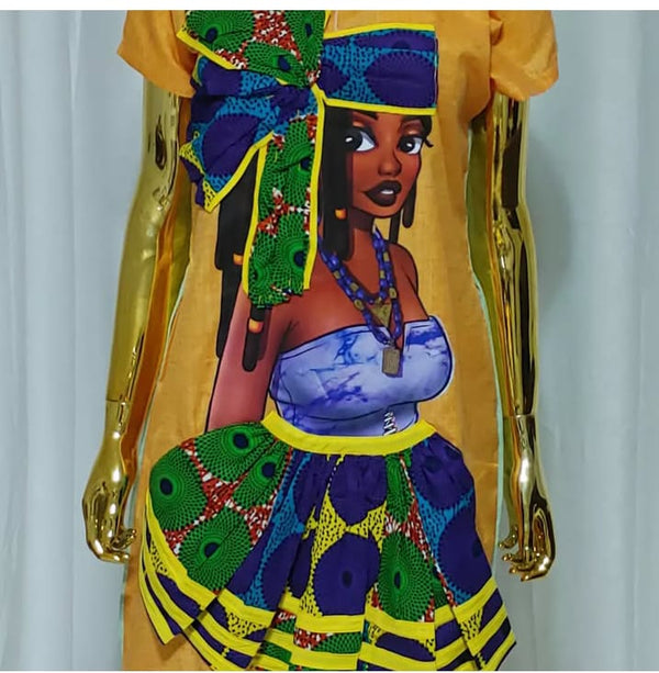 Africa Print short shirt Dress