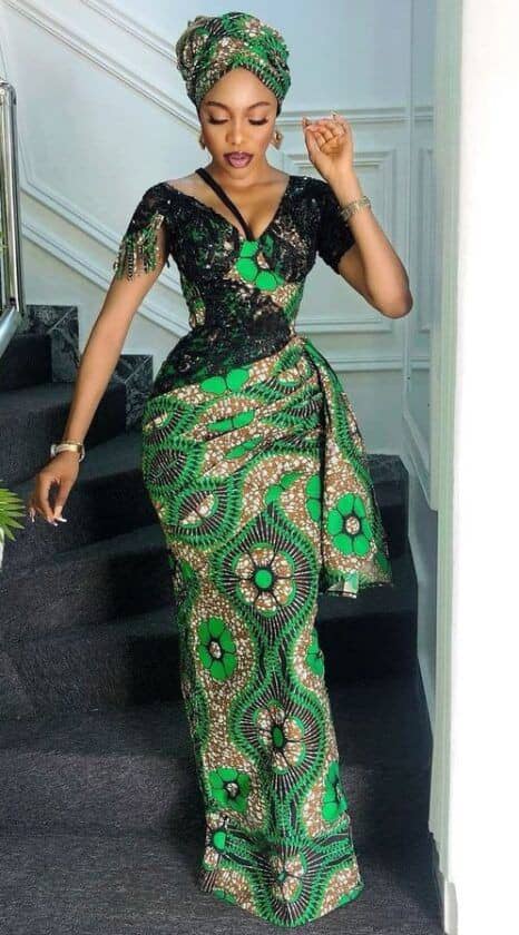 African Bridal Ankara Corset Dress