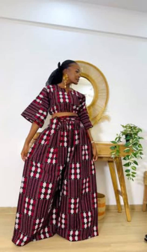 African Ankara top and maxi skirt