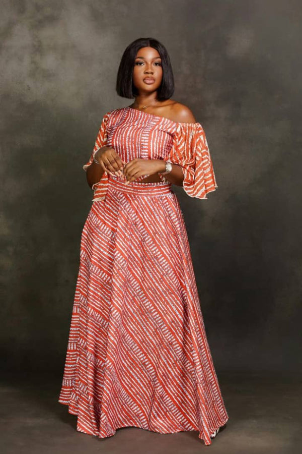 African Ankara top and skirt