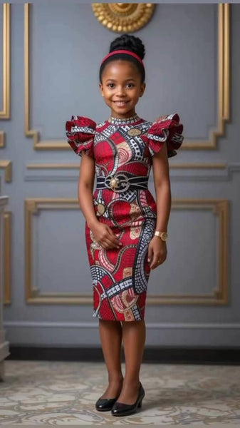 Traditional Special Occasion African Print Girl Dresses Abena's African  Print Dress For Girls M D