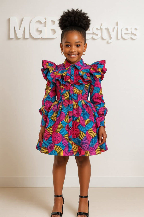 Girls African Print Dress
