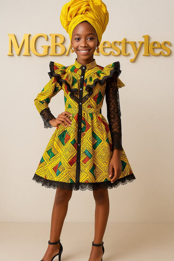 Girls African Print Dress