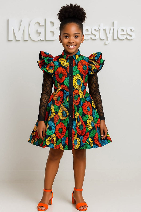 Girls African Print Dress