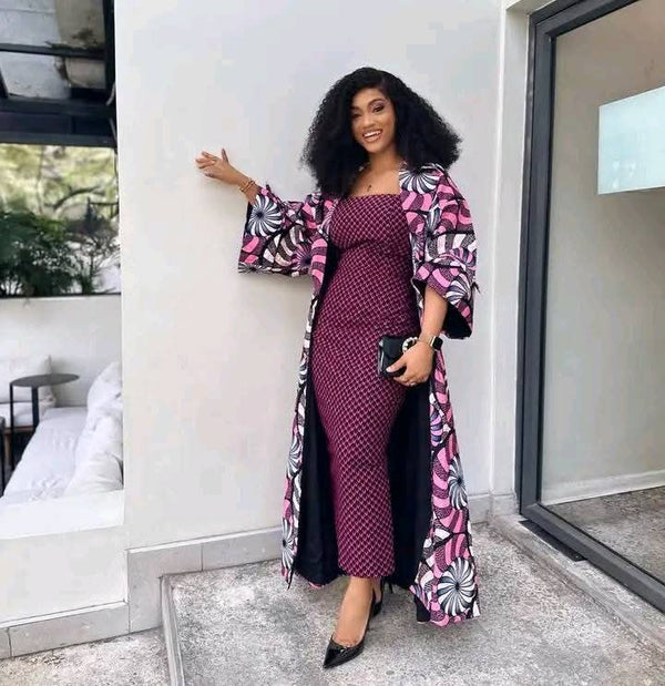 African Print Kimono Set