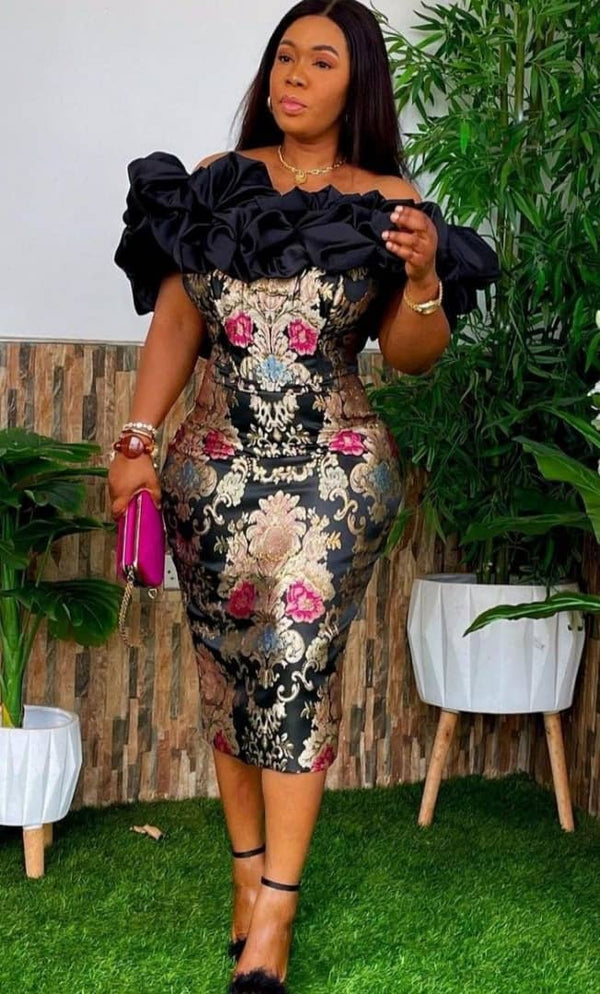 Women Damask short Dress