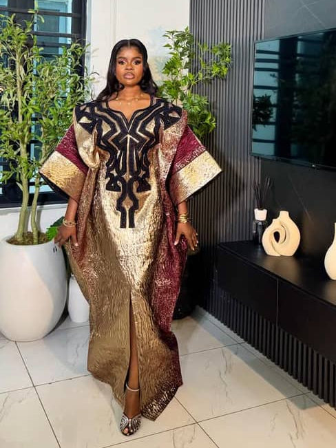 Women Damask Maxi Dress