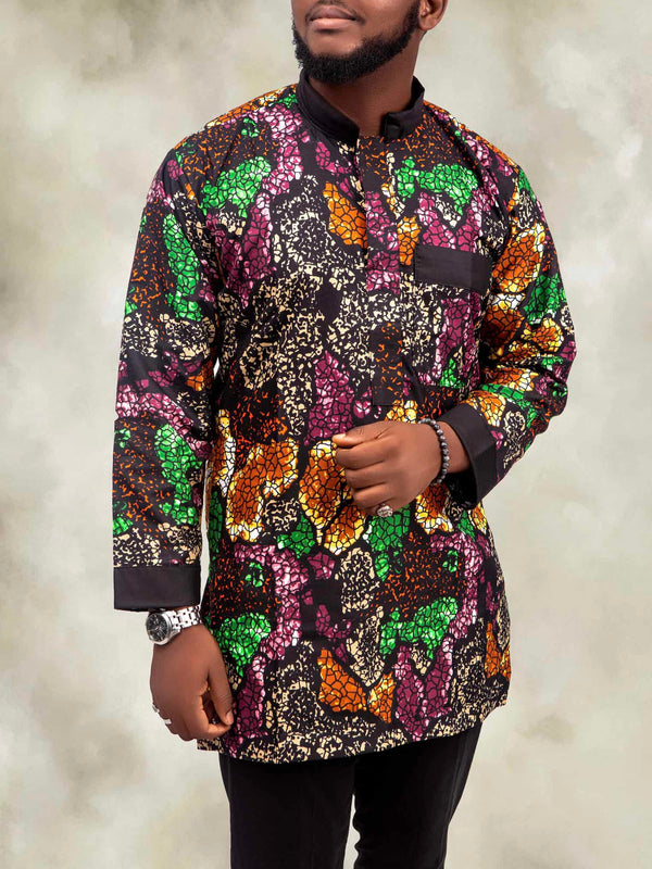 Multicolor Men Ankara Shirt