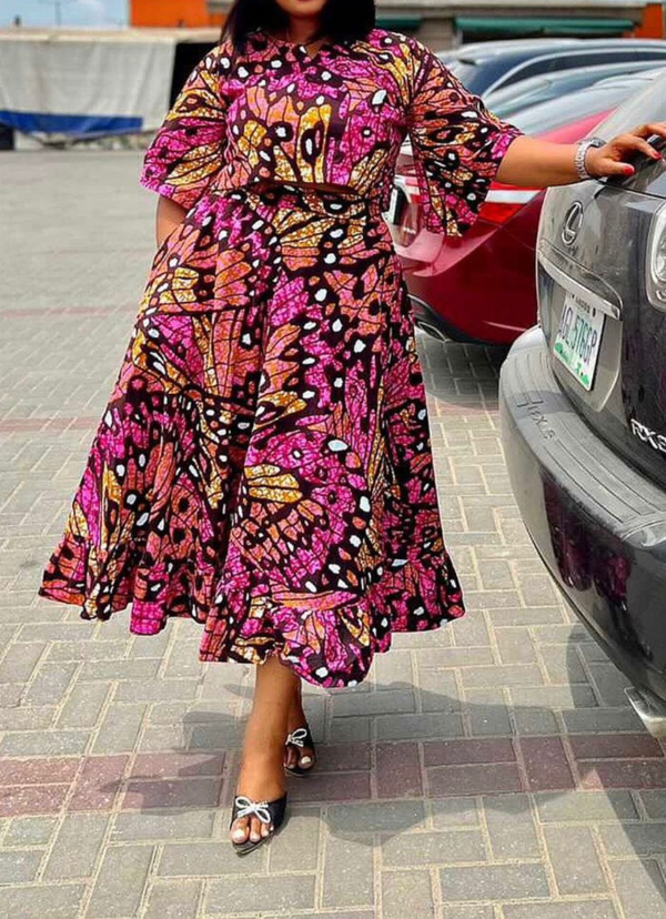 Africa Print Ankara Maxi Dress.