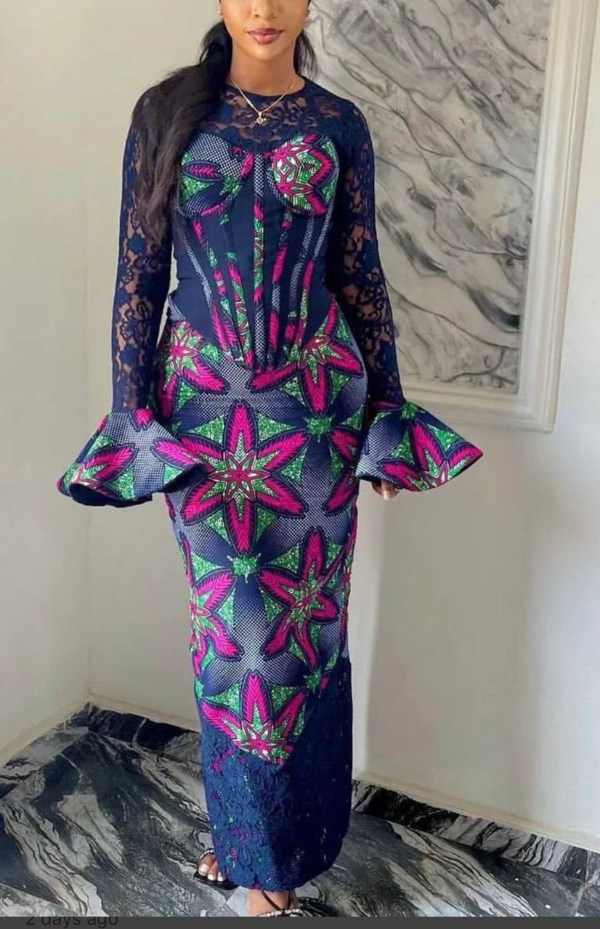 African Bridal Ankara Corset Dress