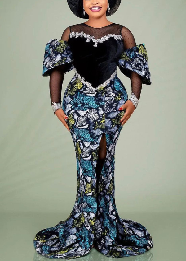 African Bridal Ankara Corset Dress