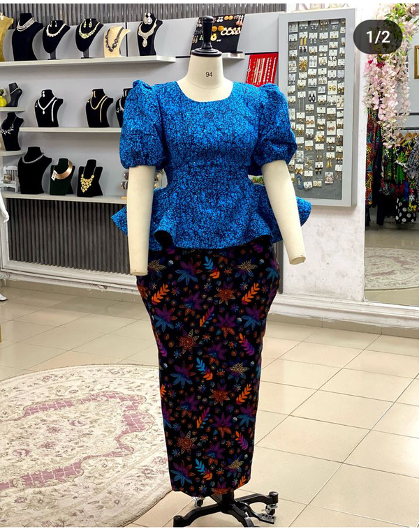 African Ankara top and skirt