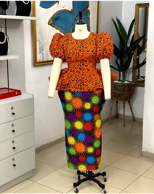 African Ankara top and skirt