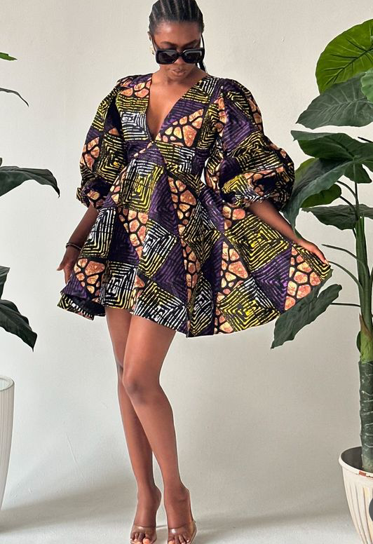 Africa Print short Dress