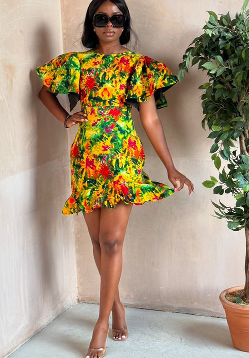 Africa Print short Dress