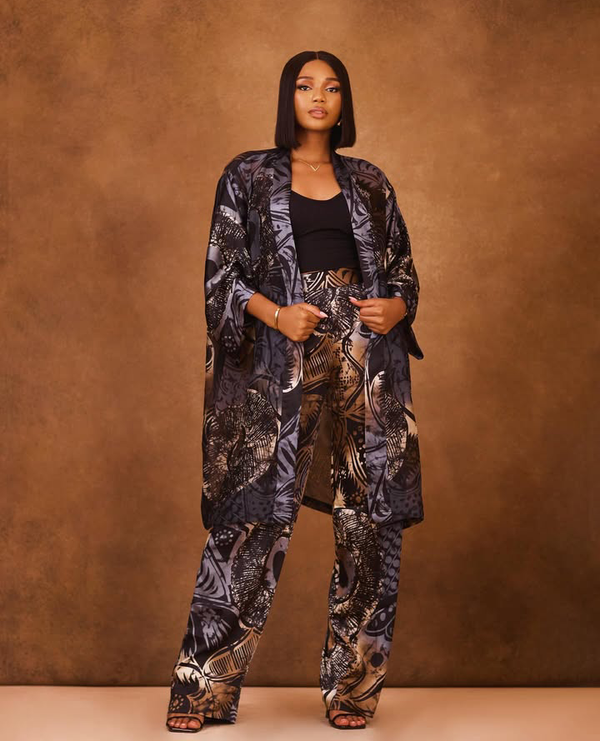 African Print Palazzo Kimono Set