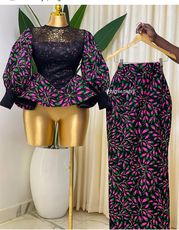African Ankara top and skirt