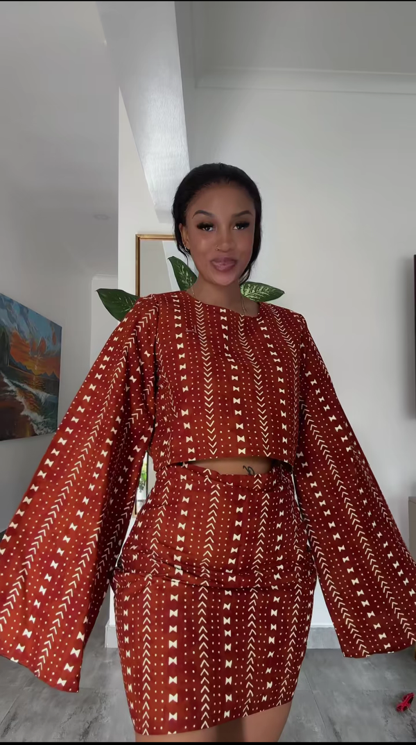 African Ankara top and skirt