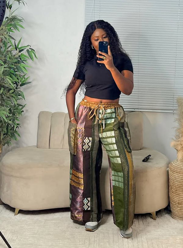 Women Aso oke Palazzo Pant