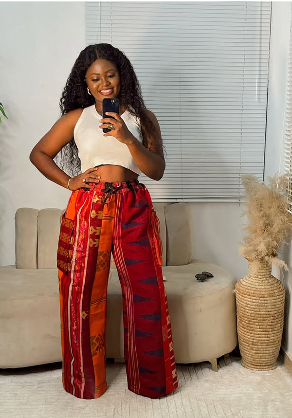 Women Aso oke Palazzo Pant