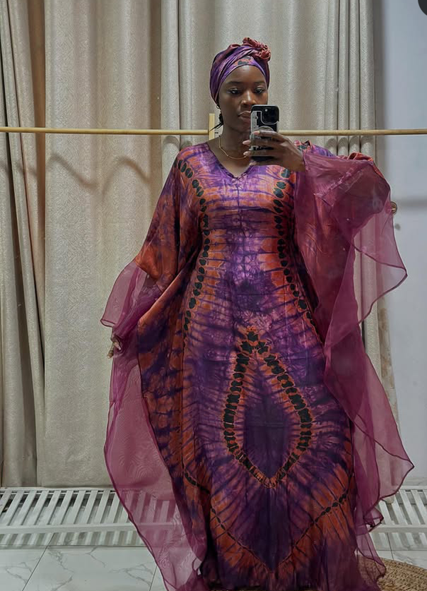 Women silk Adire party Dress
