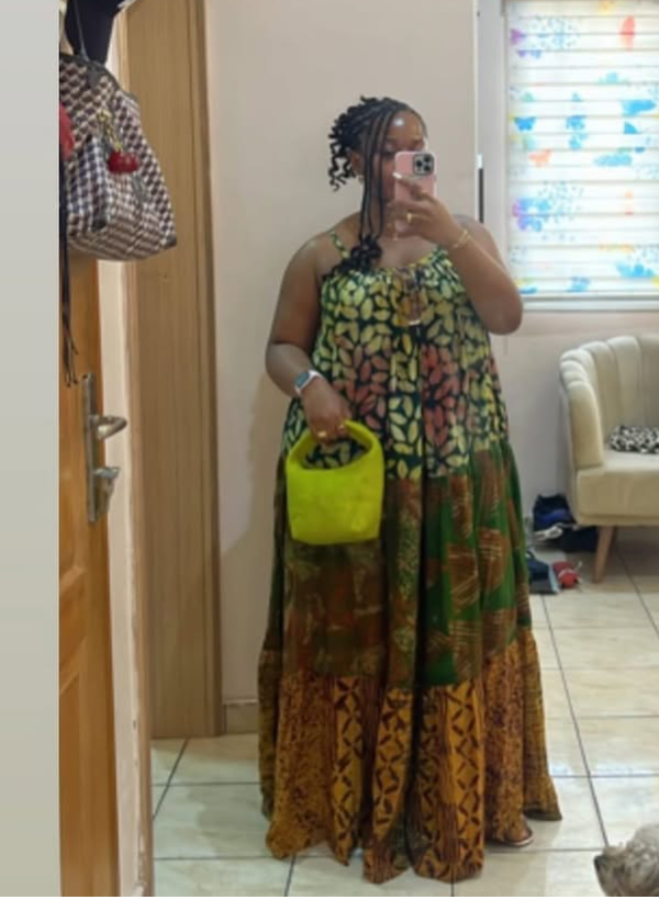 Women 3 layer silk Adire party Dress